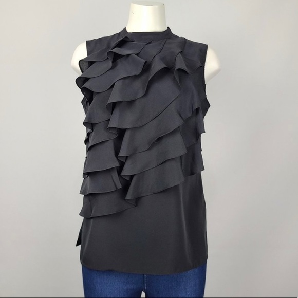 Cascading ruffles sleeveless blouse - Picture 1 of 6
